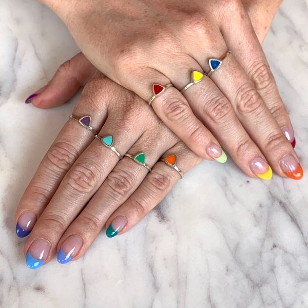Balance Your Chakras with the Self Love Enamel Chakra Ring