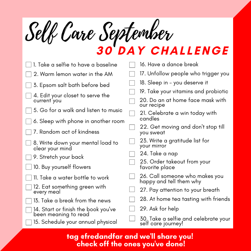 Self Care September 30 Day Challenge