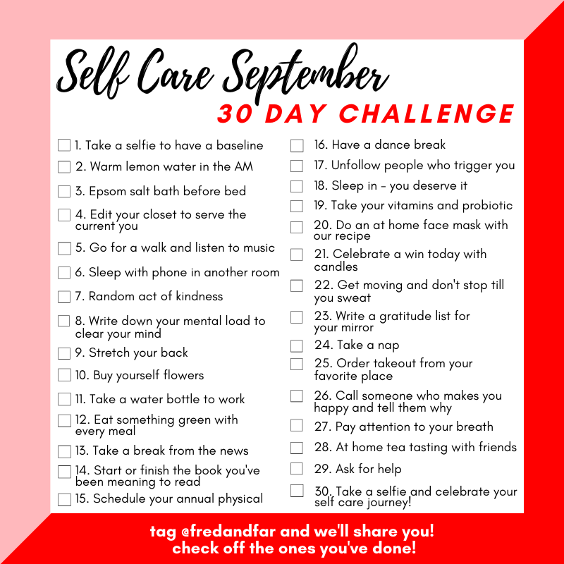 Article on Self Care September 30 Day Challenge