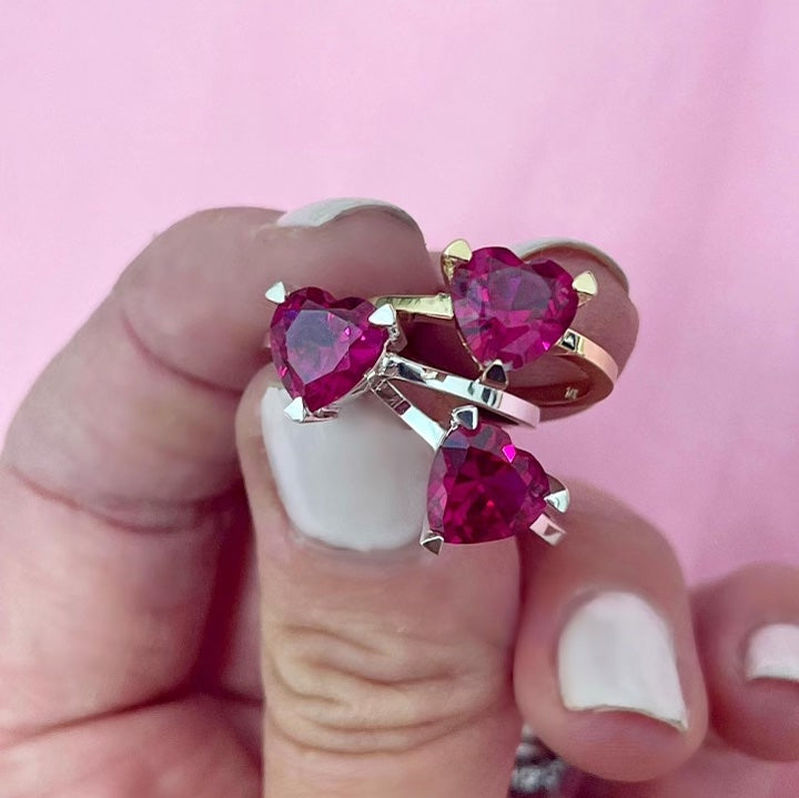 A Ruby Heart Self Love Pinky Ring for Your Inner Queen B